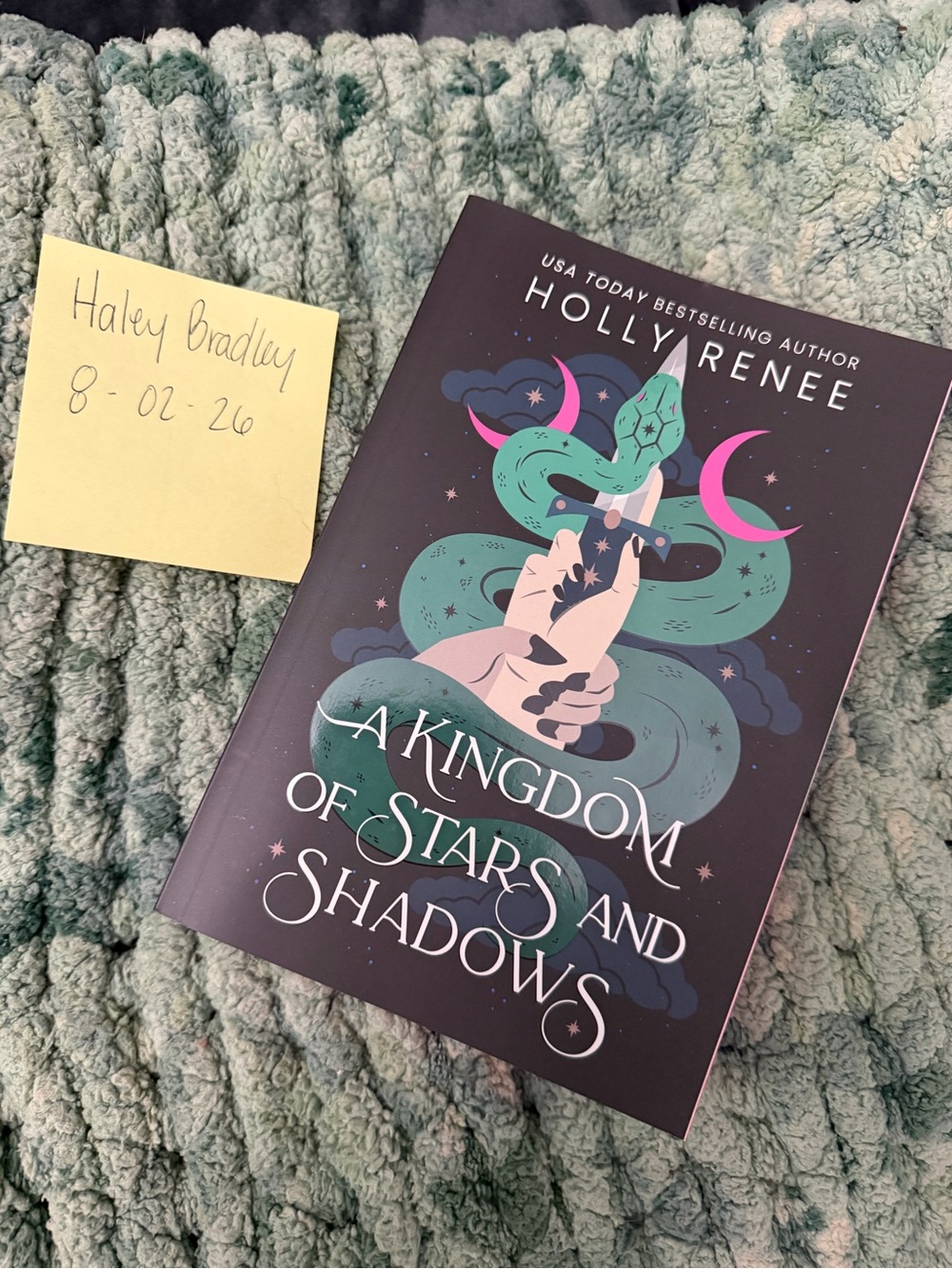 A Kingdom of Stars and Shadows by Holly Renée - Dark Teal & Pink Cover